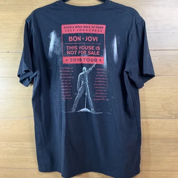 Bon Jovi 2018 Tour T Shirt This House Is Not For Sale Rock Band Tee Mens Medium - Picture 3 of 5